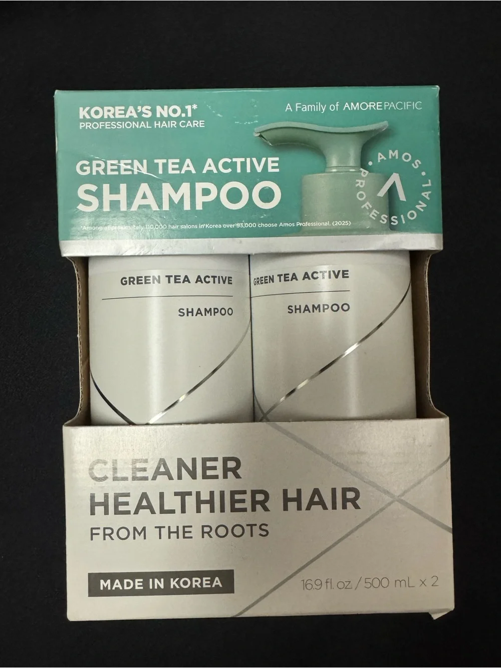AMOS Professional Green Tea Active Shampoo 2-pack